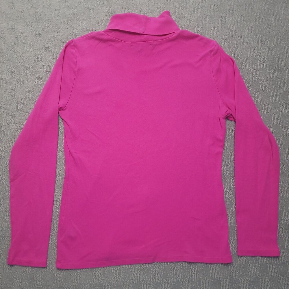 Ralph Lauren Turtleneck Womens L Pink Long Sleeve Emborderd Logo Cotton - Picture 4 of 10